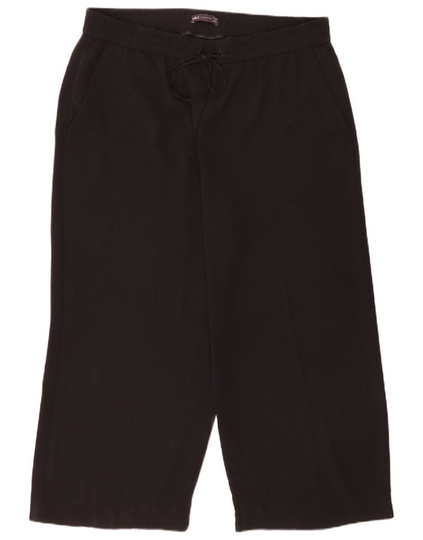Pantaloni chino a vita alta da donna Marks & Spencer UK 20 2XL W38 L26 Nero