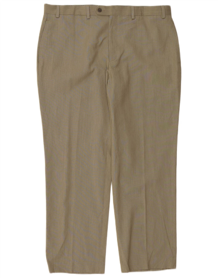 RALPH LAUREN Pantaloni da abito dritti da uomo W38 L30 Poliestere beige
