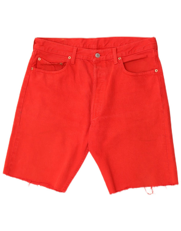 Levi's Uomo 501 Pantaloncini di jeans W34 Large Rosso Cotone