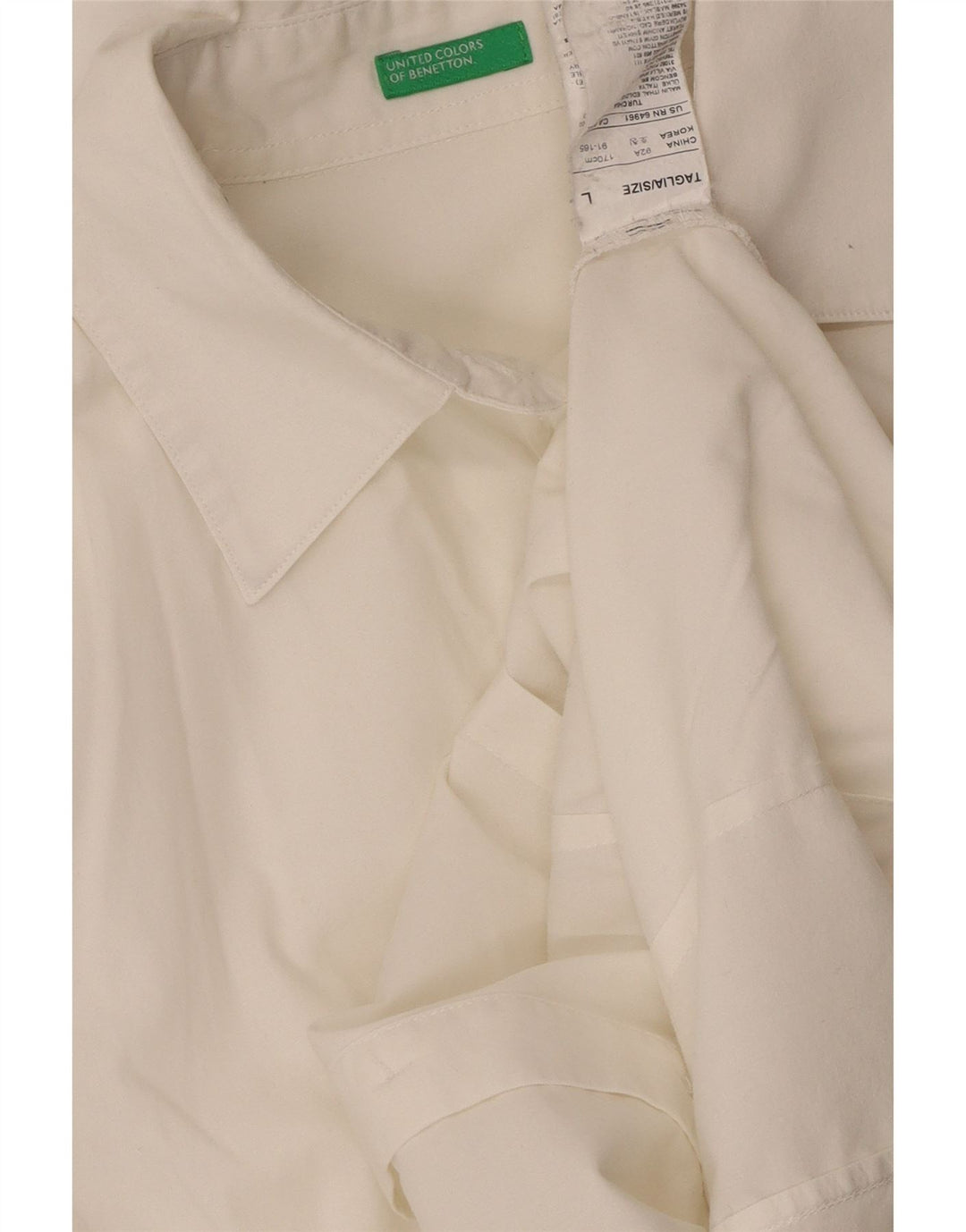 Camicia da donna BENETTON UK 16 grande cotone bianco