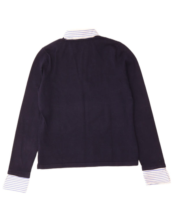 Polo da rugby da donna a maniche lunghe Ralph Lauren UK 16 Large Blu Navy
