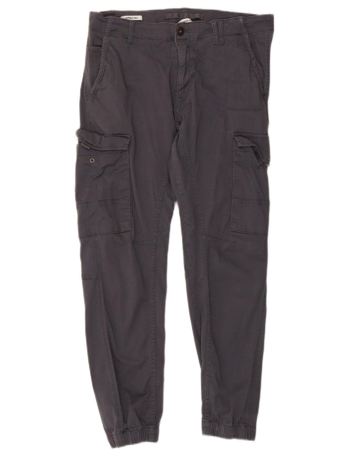 JACK & JONES Pantaloni cargo da jogging Paul affusolati da uomo W36 L29 in cotone grigio