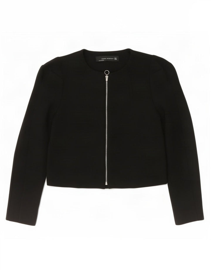 Giacca blazer corta da donna Zara UK 10 piccola poliestere nero