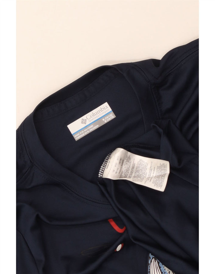 Maglietta grafica da ragazzo Columbia Top 10-11 anni poliestere medio blu navy