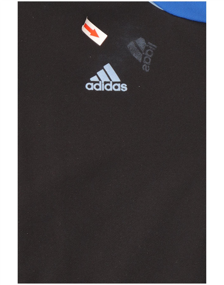 Felpa con cappuccio e zip da uomo Adidas, media, nera, poliestere, sportiva