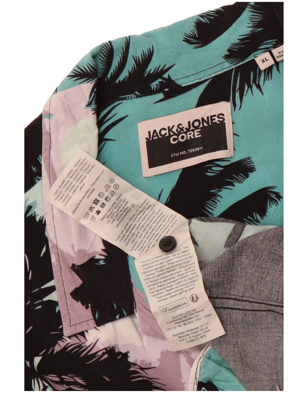 Camicia a maniche corte da uomo Jack & Jones XL multicolore floreale hawaiana