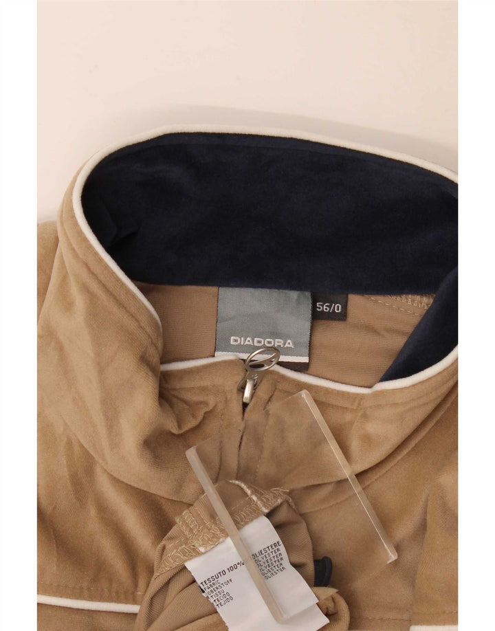 Giacca da ginnastica da uomo in velluto Diadora IT 56 2XL Poliestere beige
