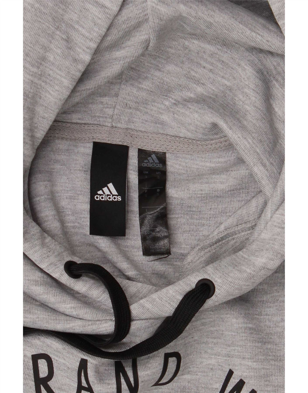 Felpa con cappuccio grafica da uomo Adidas piccola in poliestere grigio