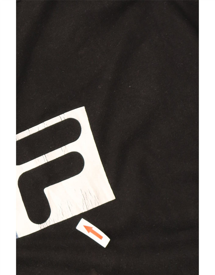 T-shirt grafica da uomo FILA Top XL in cotone nero