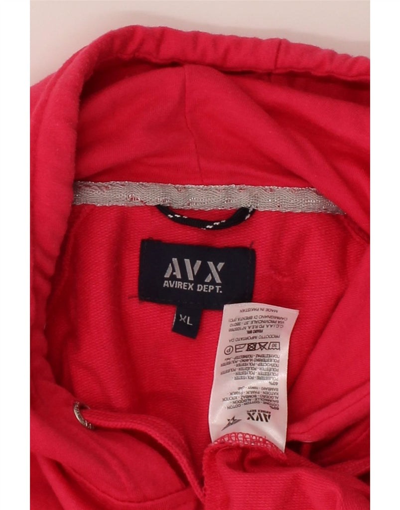 AVIREX Womens Graphic Hoodie Jumper UK 18 XL Pink Floral Cotton Vintage Avirex and Second-Hand Avirex from Messina Hembry 