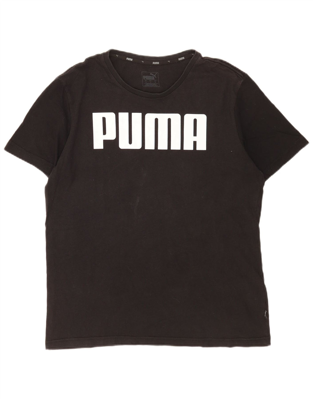 T-shirt grafica da uomo Puma Top in cotone nero medio