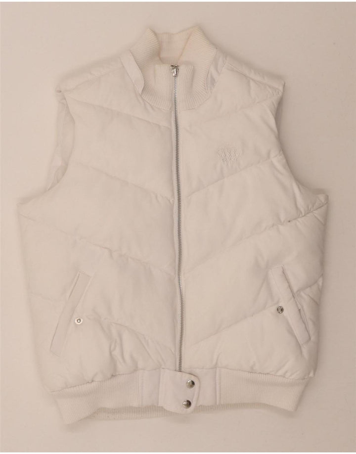 ADIDAS Womens Padded Gilet EU 38 Small White Polyamide Vintage Adidas and Second-Hand Adidas from Messina Hembry 