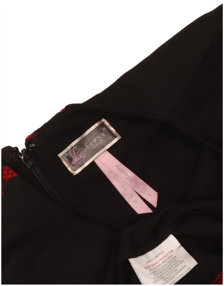 Abito tubino in pizzo da donna Lipsy UK 6 piccolo poliestere color block nero