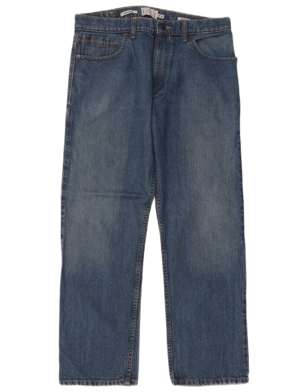 Jeans dritti da uomo Marks & Spencer W34 L29 cotone blu