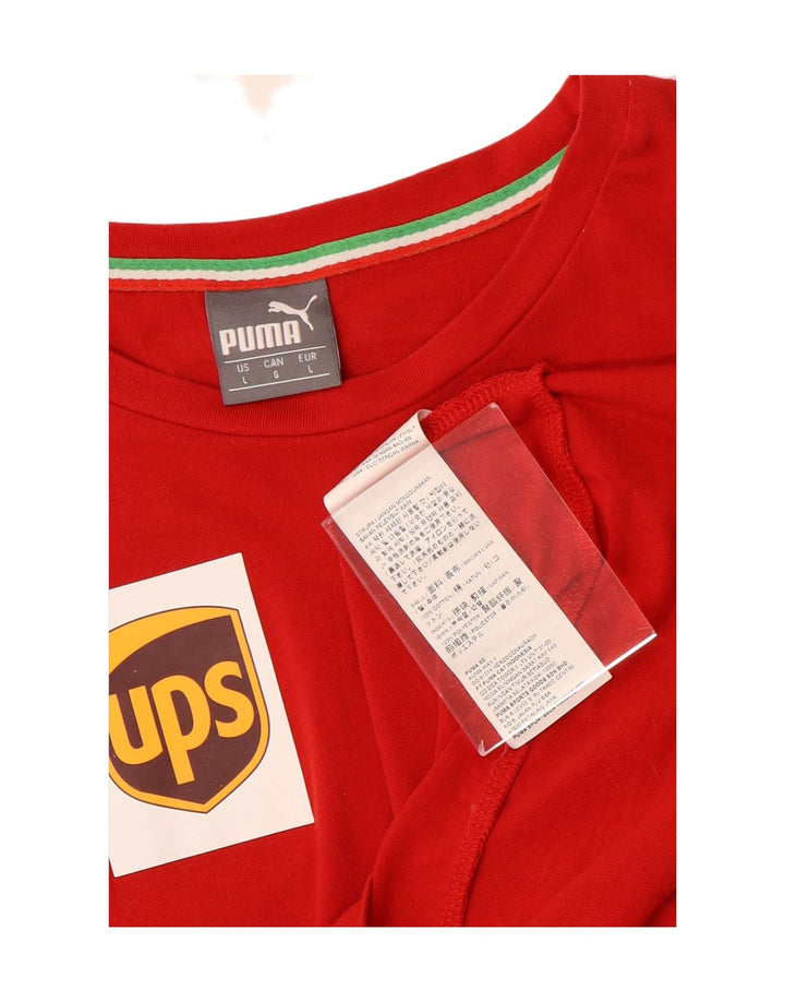 T-shirt grafica Puma da uomo Ferrari Top grande in cotone rosso