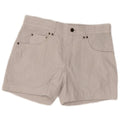 Pantaloncini casual in pelle vintage da donna W33 in pelle maculata bianca media