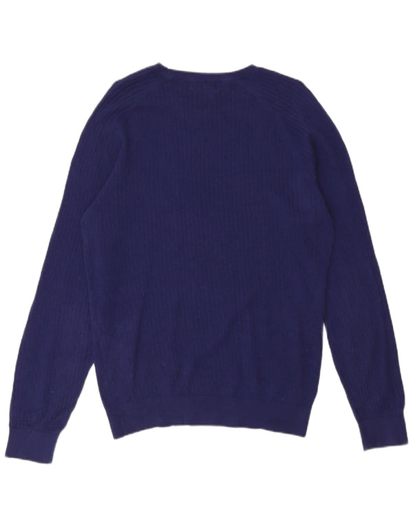 Maglione maglione girocollo da uomo Massimo Dutti grande cotone blu