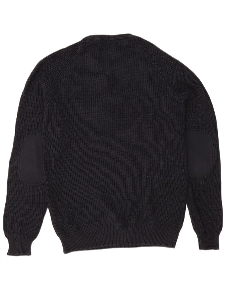 Maglione maglione girocollo da uomo Zara in cotone blu navy medio