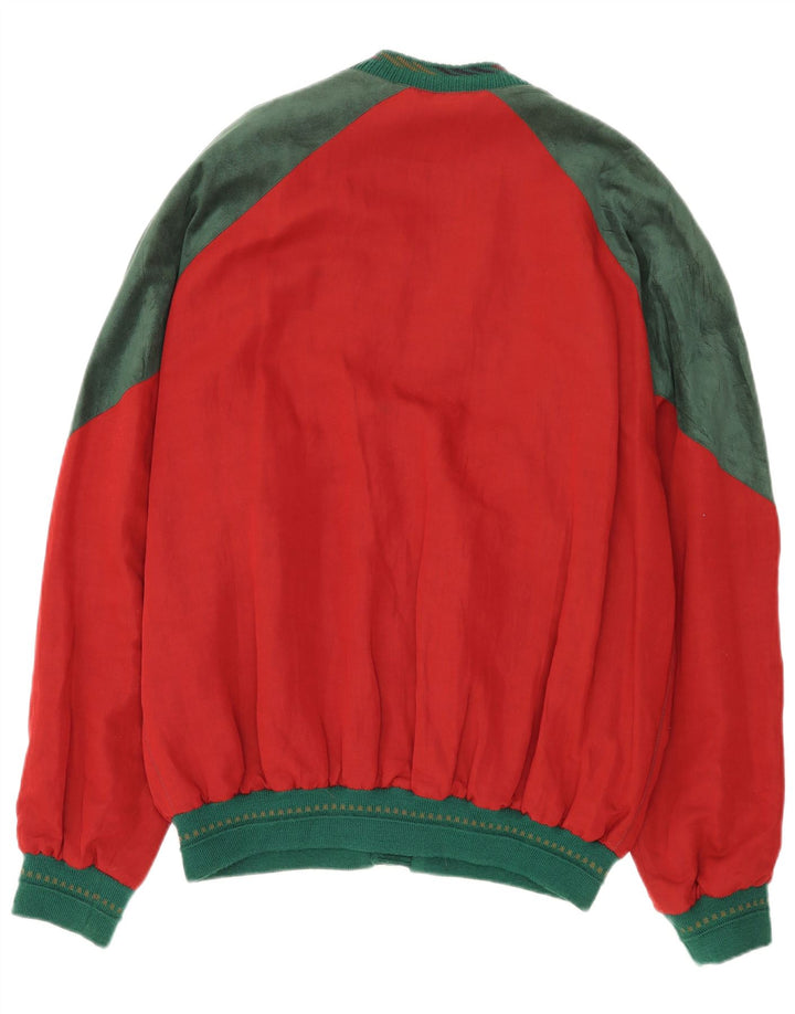 Giubbotto bomber da uomo Jupiter IT 56 3XL Lino color block rosso