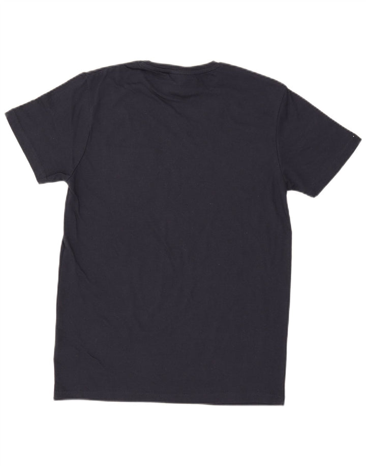 MISSING PEACE T-shirt grafica da uomo Top piccolo in cotone color block blu navy