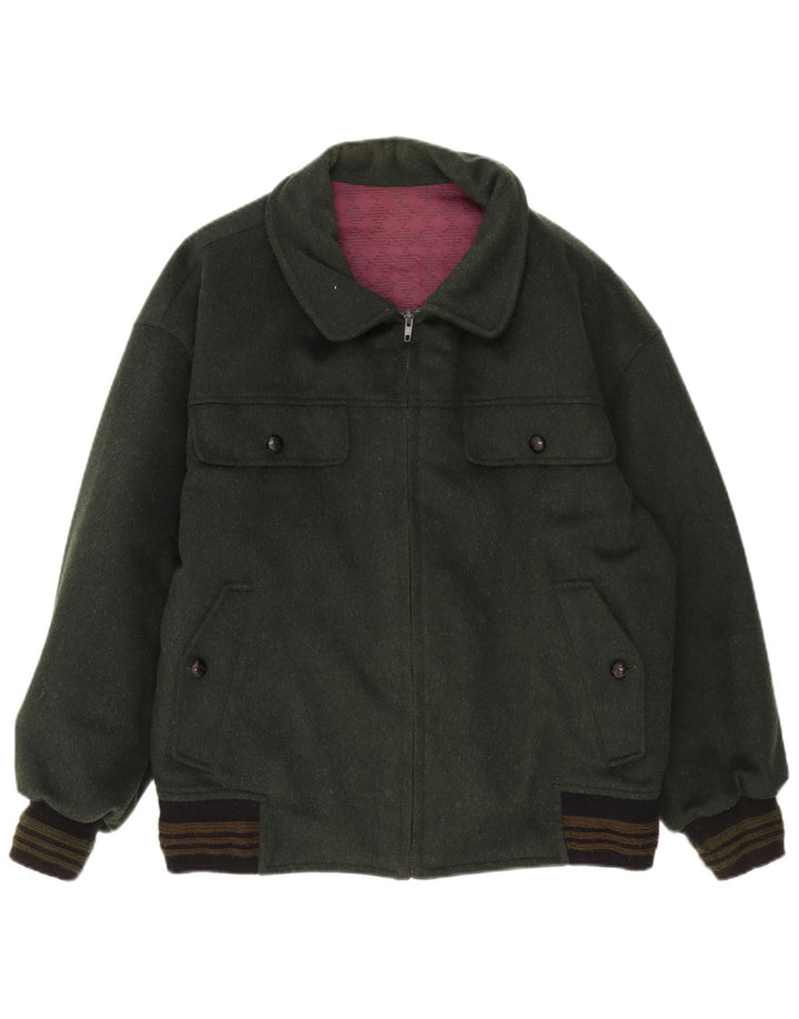 Giubbotto bomber vintage da uomo UK 40 grande colore verde