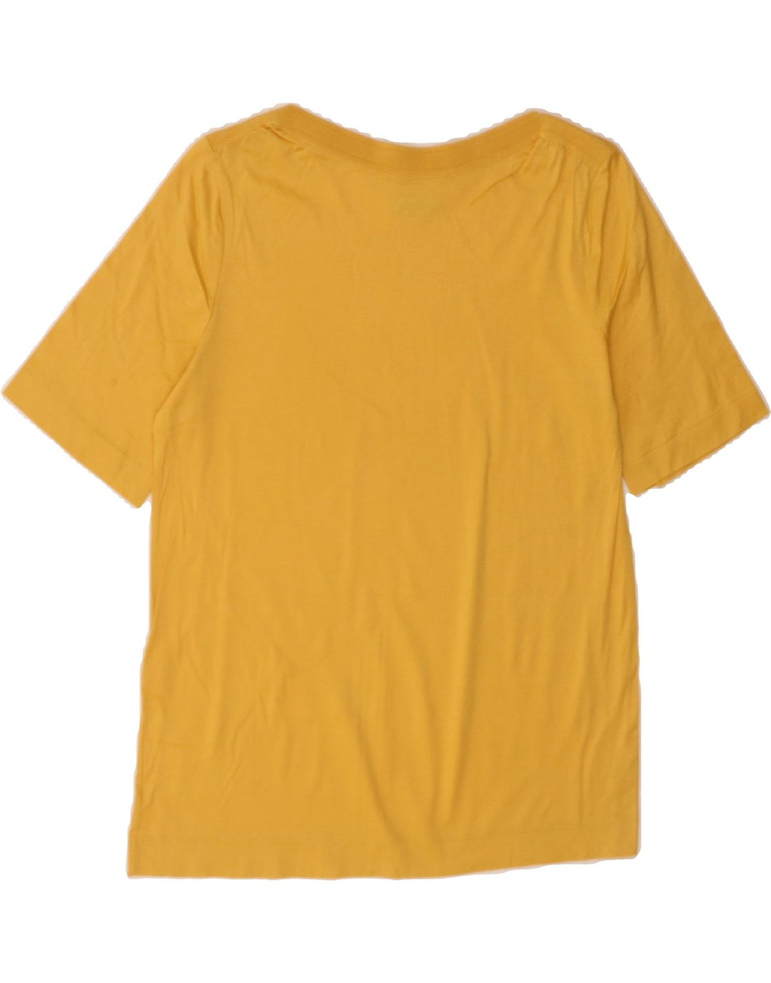 VINTAGE Womens T-Shirt Top UK 12 Medium Yellow Vintage Vintage and Second-Hand Vintage from Messina Hembry 
