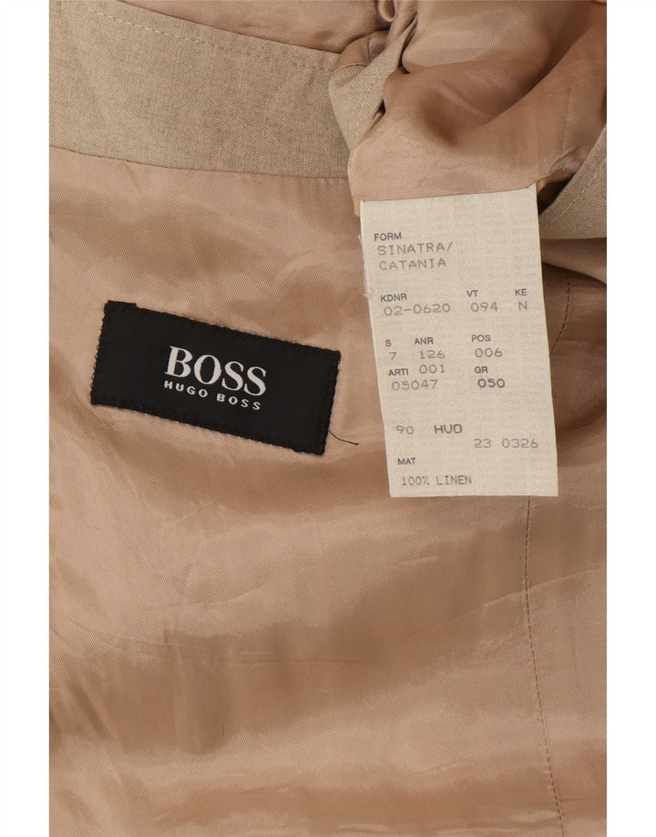 Giacca blazer da uomo a 2 bottoni Hugo Boss EU 50 grande lino beige