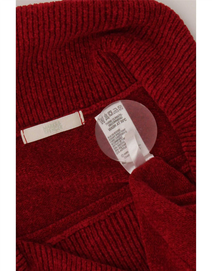 Maglione maglione a collo alto da donna Marks & Spencer UK 18 XL viscosa rossa