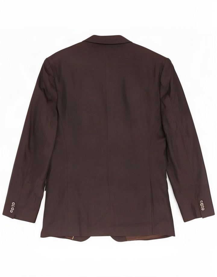 Giacca blazer da uomo a 3 bottoni Massimo Dutti EU 56 XL Lino marrone
