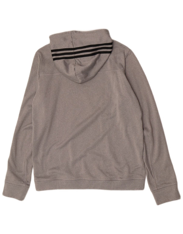 Felpa con cappuccio da uomo Adidas Large in poliestere chiazzato grigio