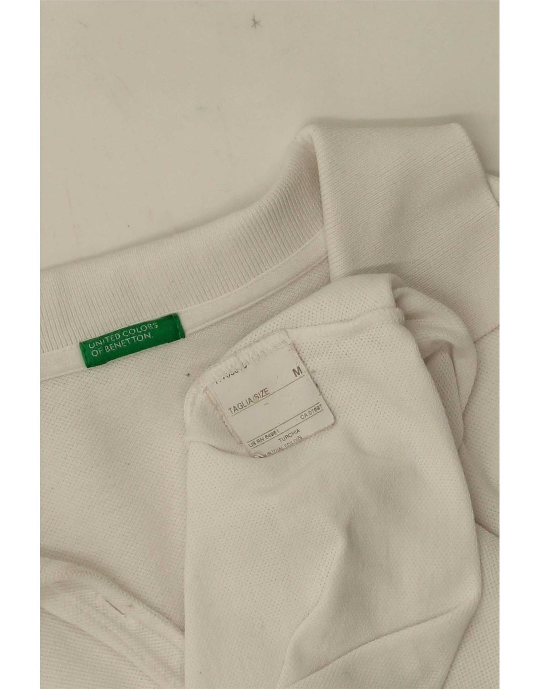 Polo a maniche lunghe da donna Benetton UK 12 Medium Bianca