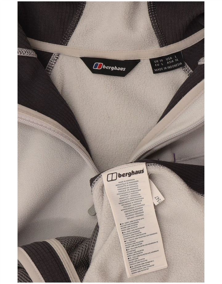 Giacca in pile con cappuccio da donna Berghaus UK 14 Large in poliestere bianco sporco