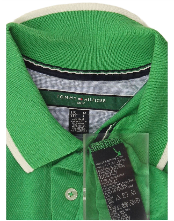 Polo da golf da uomo Tommy Hilfiger grande in cotone verde