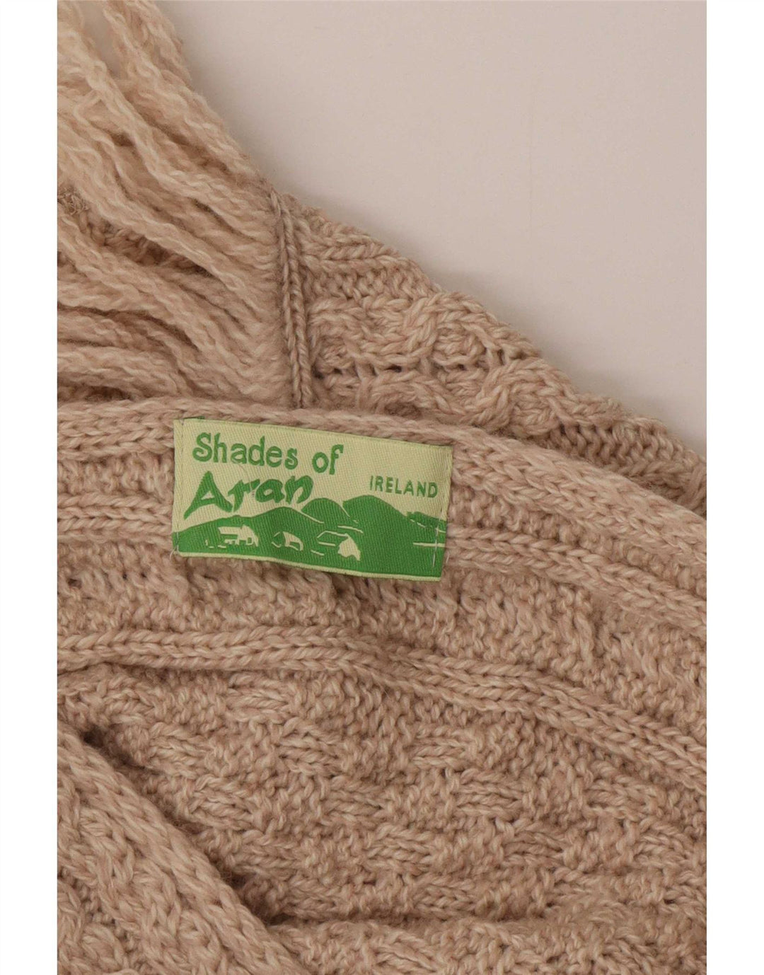 Maglione poncho da donna Aran taglia unica beige