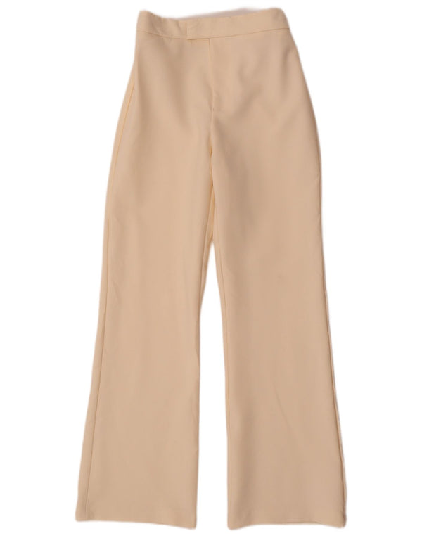 Pantaloni casual a vita alta per ragazze ZARA 13-14 anni W26 L28 bianco sporco