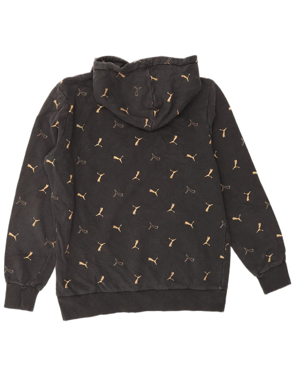 Felpa con cappuccio grafica PUMA da uomo, cotone nero medio