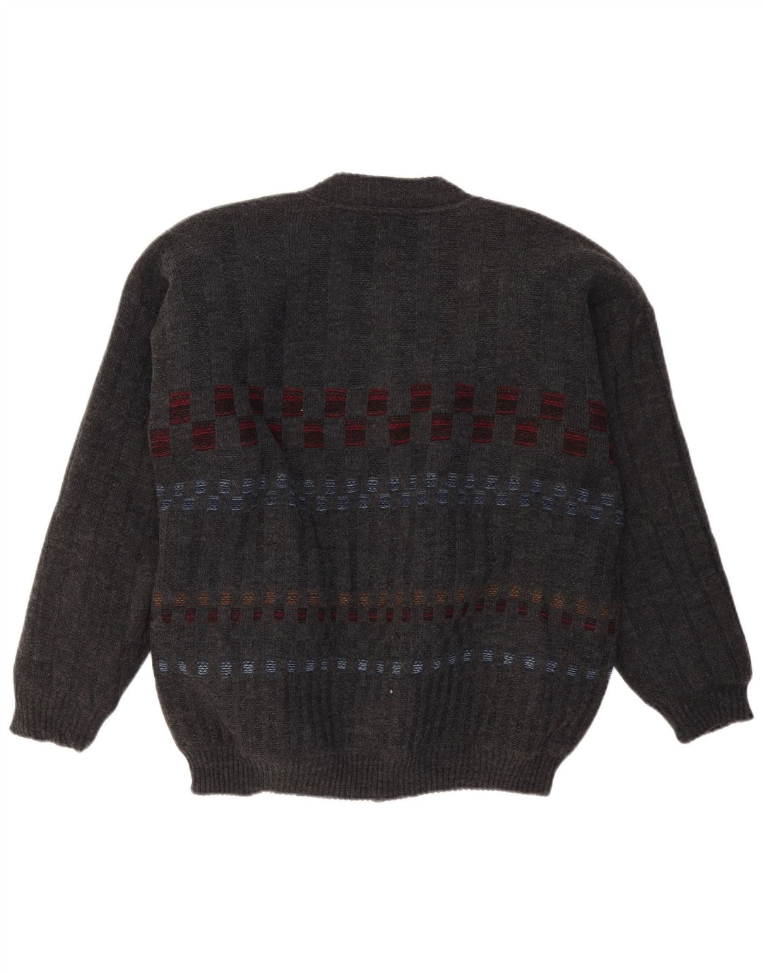 FINNEGAN Maglione cardigan da uomo grande acrilico geometrico grigio