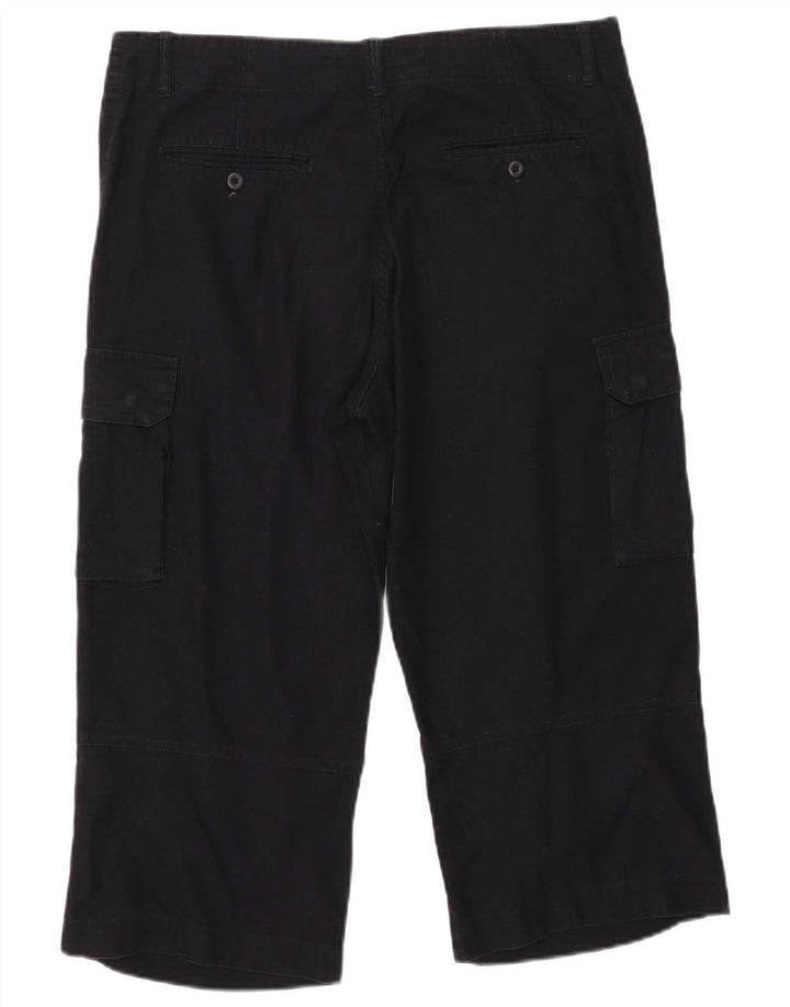 Pantaloni capri cargo dritti da uomo VINTAGE W34 L21 blu navy