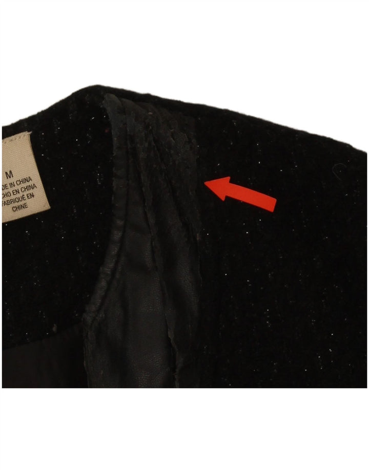 Giacca blazer da donna con zip intera Dkny UK 14 lana chiazzata nera media