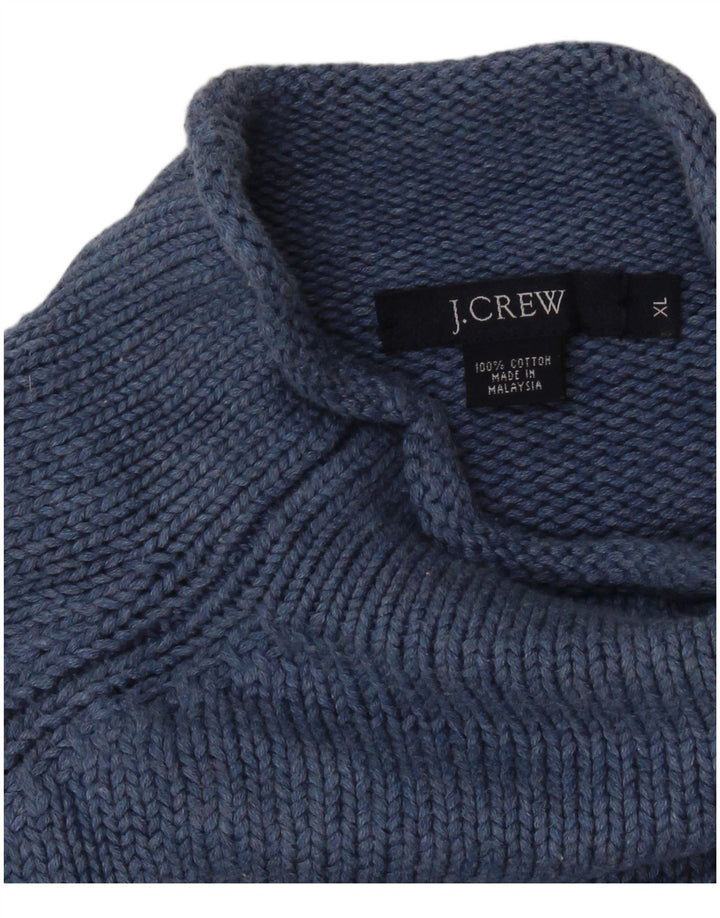 J. CREW Maglione da uomo con collo alto e maglione XL in cotone blu