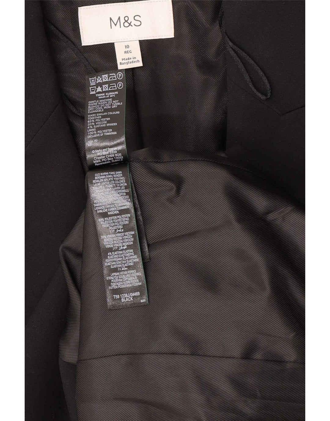 Giacca blazer a 1 bottone Marks & Spencer da donna UK 10 piccola poliestere nero