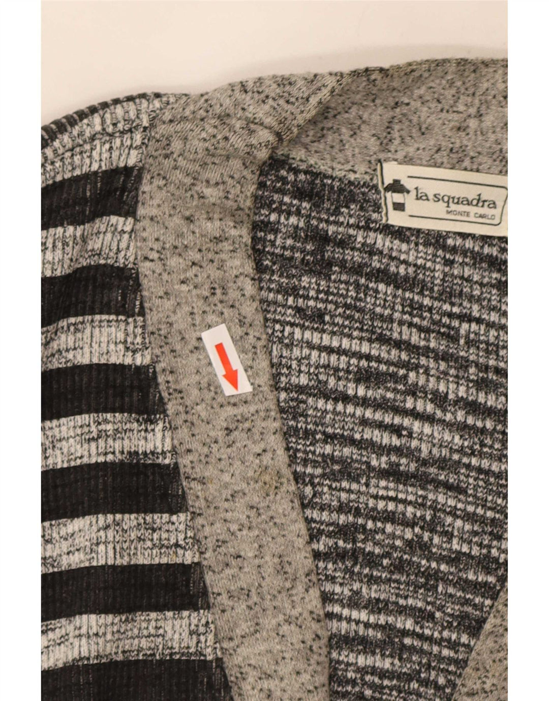 Maglione cardigan da uomo La Squadra in cotone a righe grandi grigie