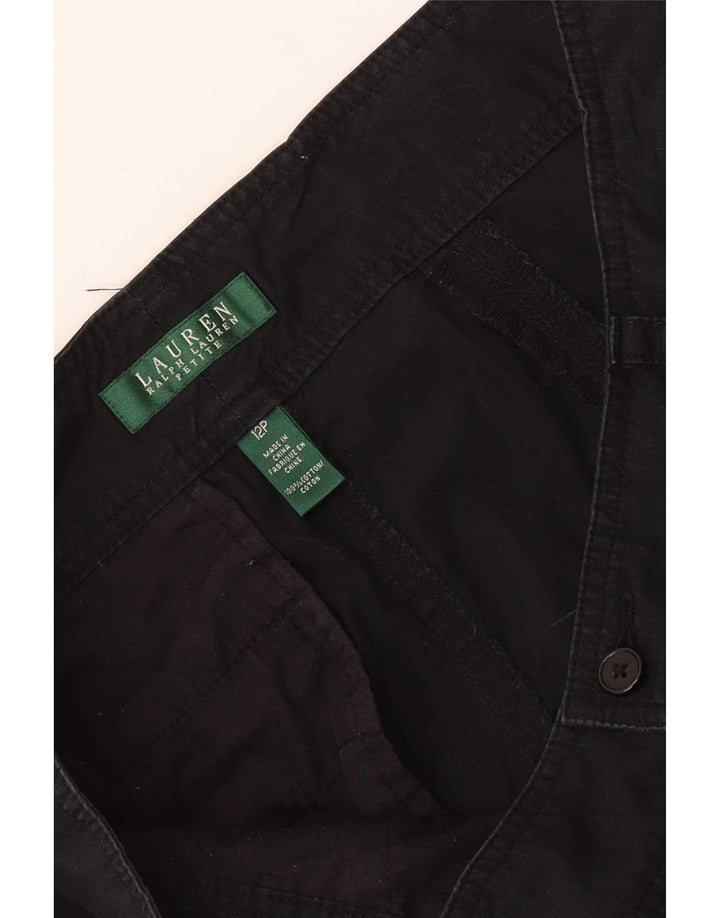 Pantaloncini cargo da donna Ralph Lauren US 12 Large W34 cotone nero