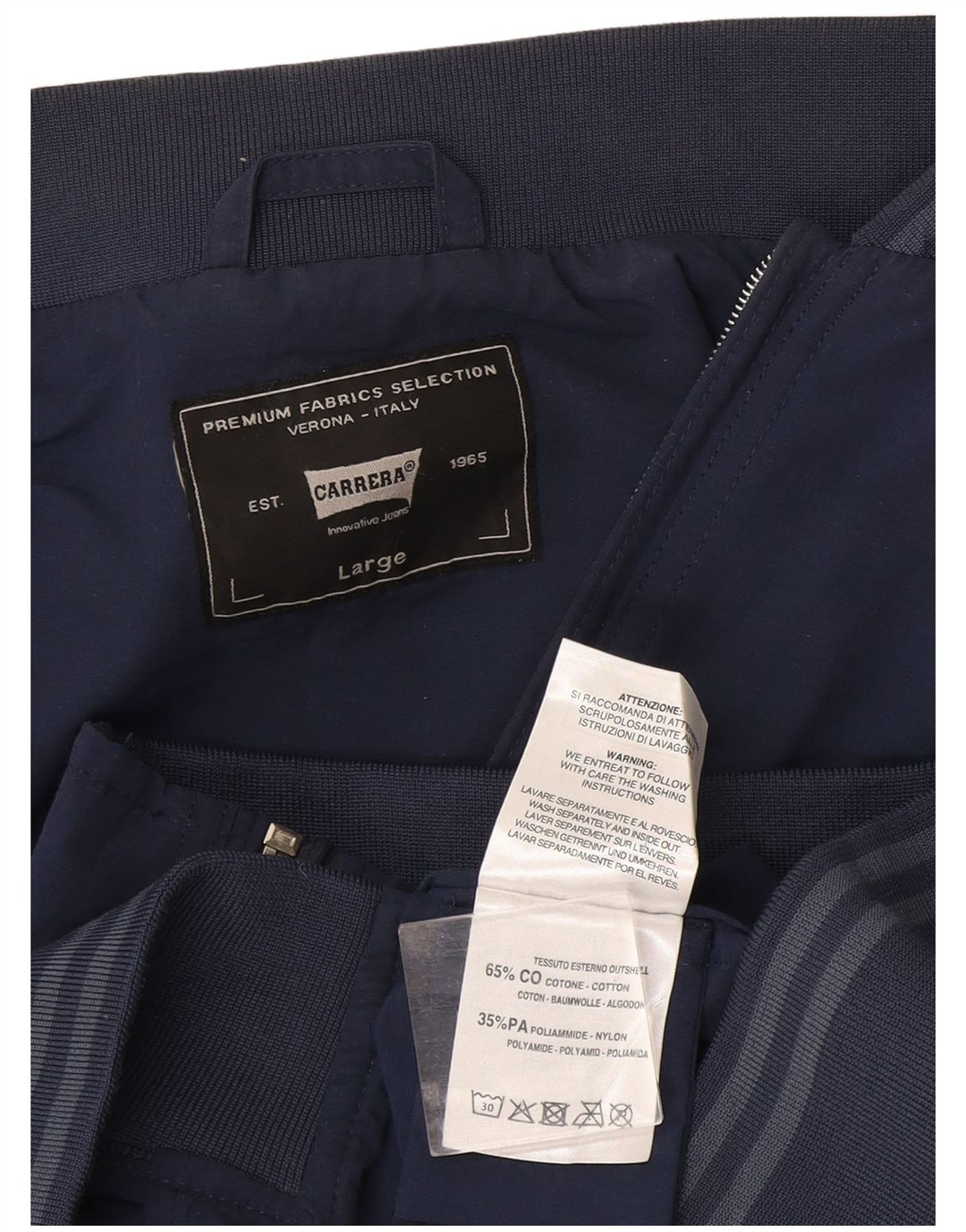 Giubbotto bomber da uomo Carrera UK 40 grande cotone blu navy