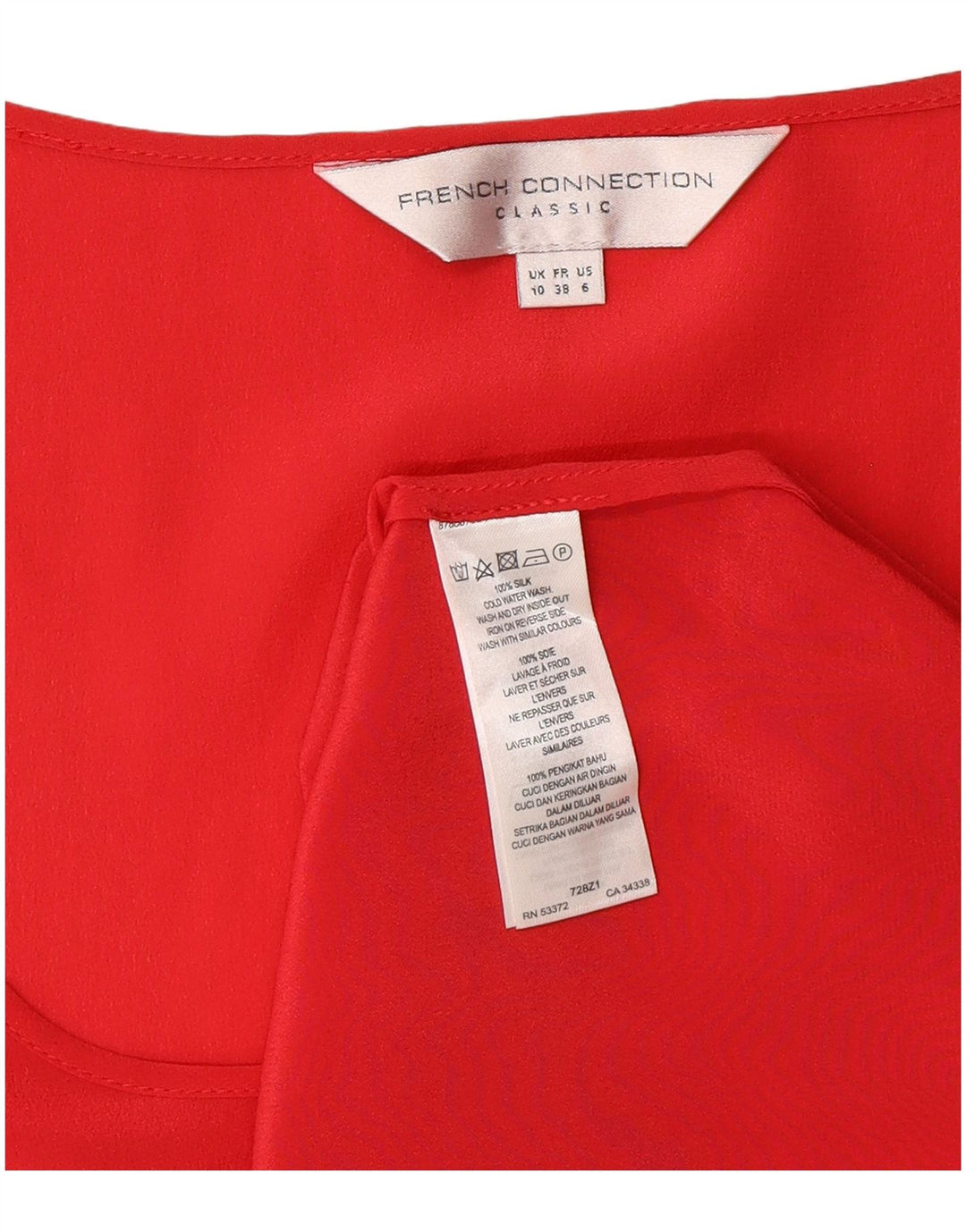 Camicetta senza maniche da donna French Connection Top UK 10 piccola seta rossa