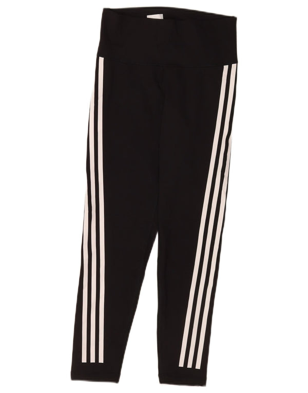 Adidas Womens Capri Leggings UK 12-14 Medium  Black Polyester Sports