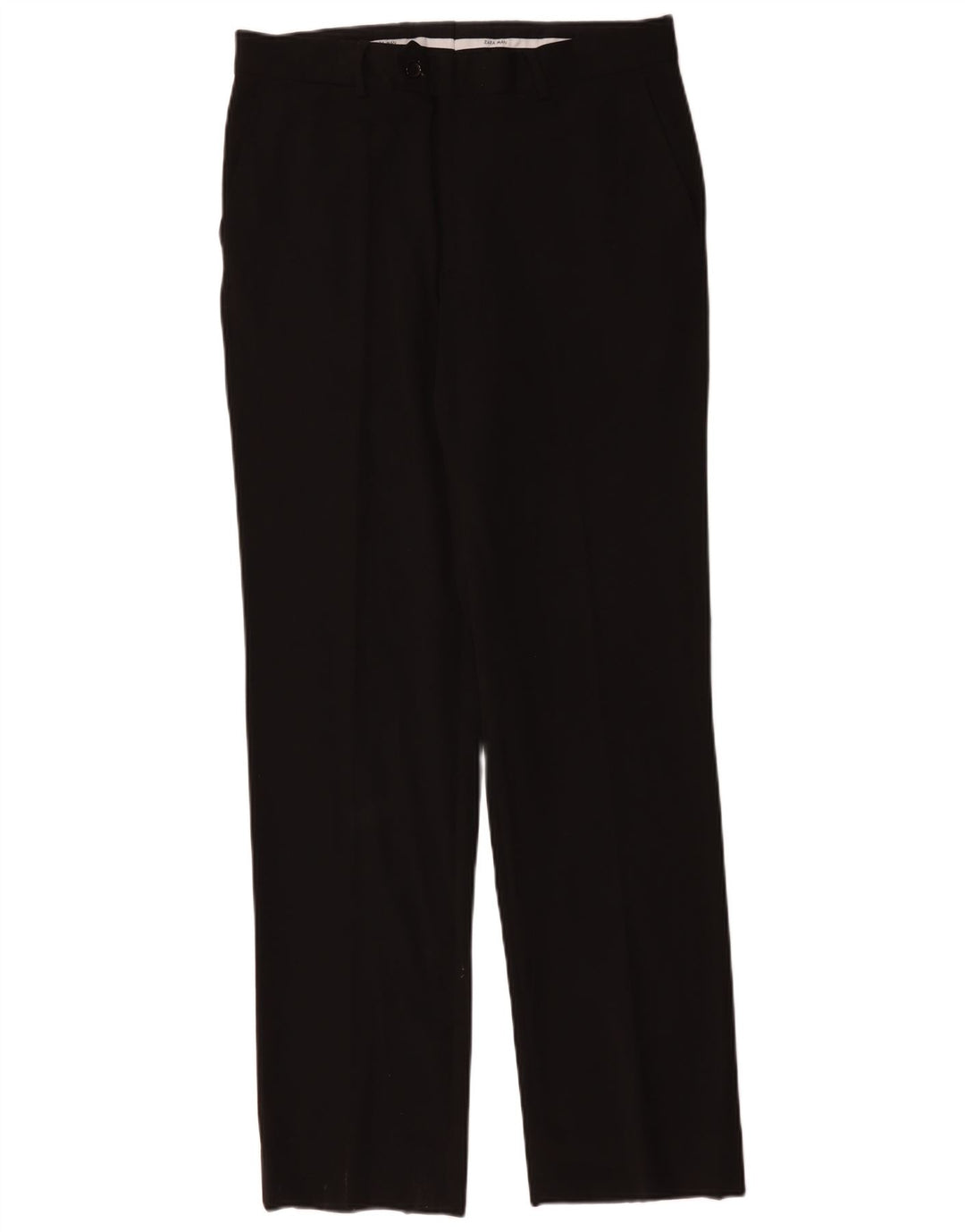 Pantaloni da abito dritti da uomo Zara EU 42 Large W34 L34 poliestere nero