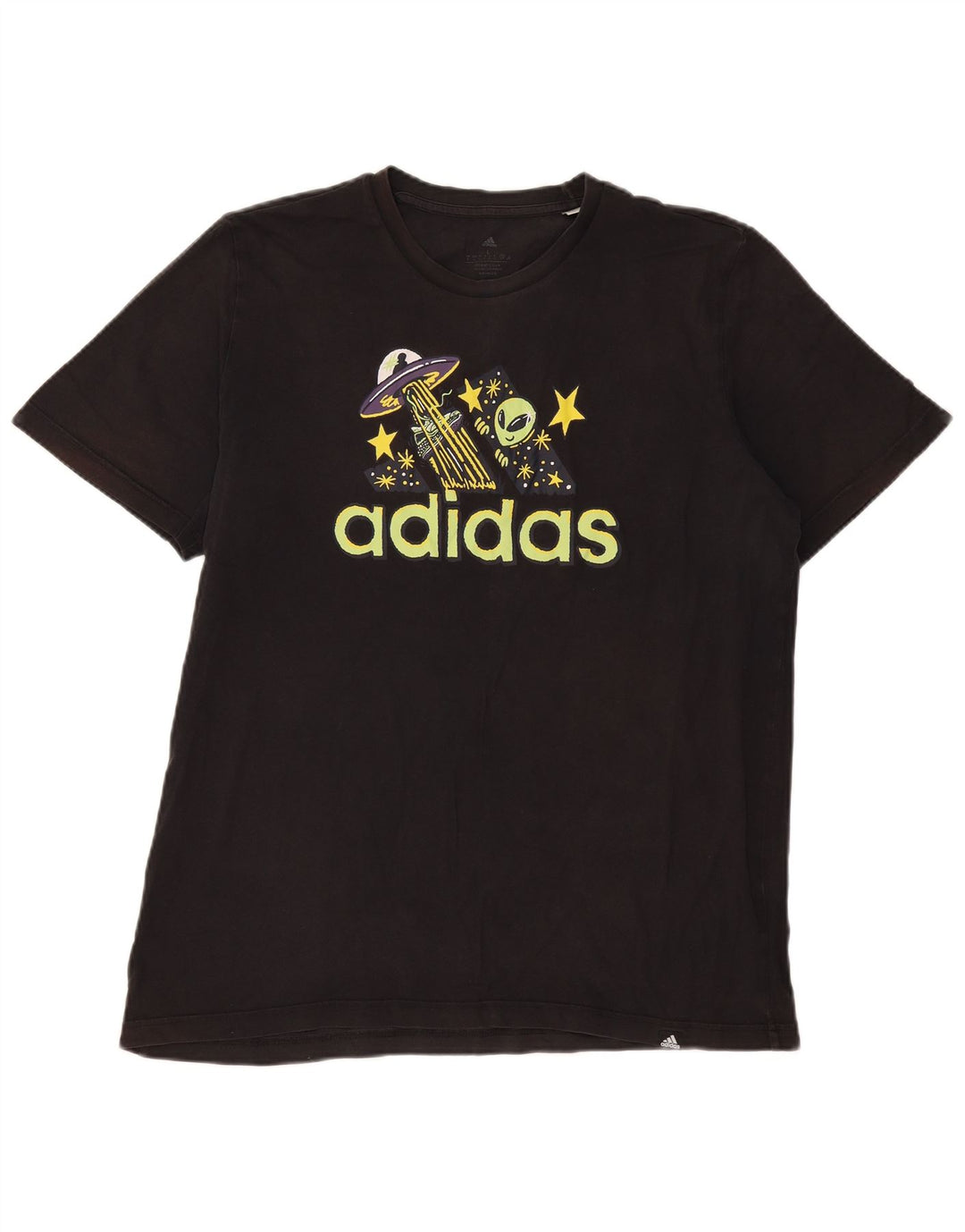 T-shirt grafica da uomo Adidas grande nera