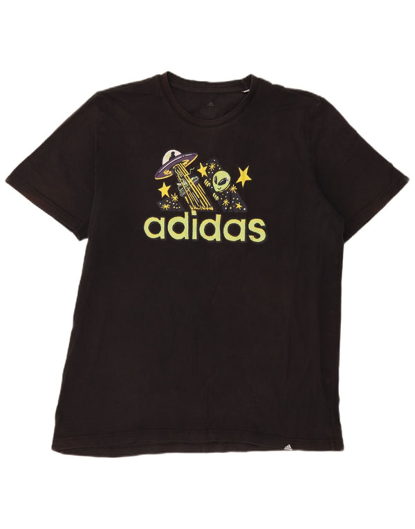T-shirt grafica da uomo Adidas grande nera