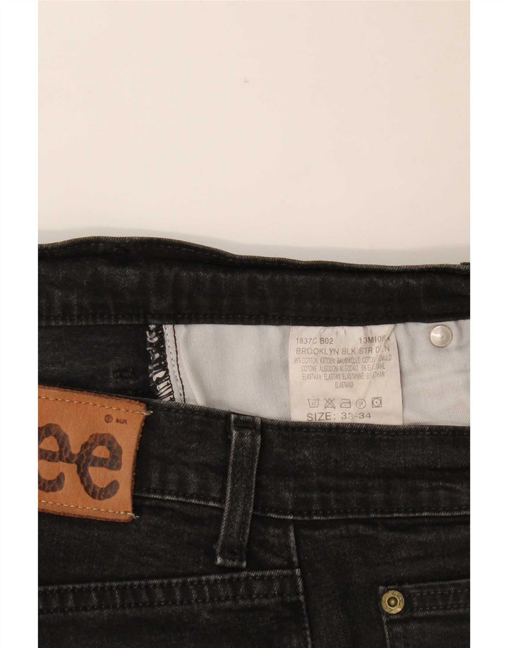 Jeans dritti da uomo Lee Brooklyn W33 L31 cotone nero